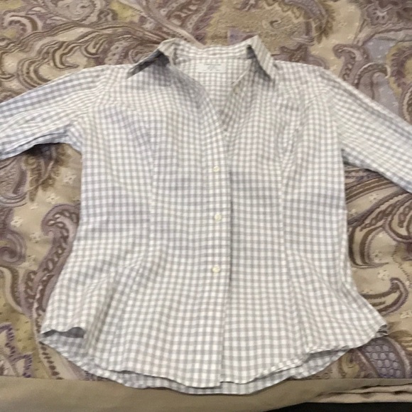 TM Lewin Tops - 100% cotton grey checkered shirt by TM Lewin